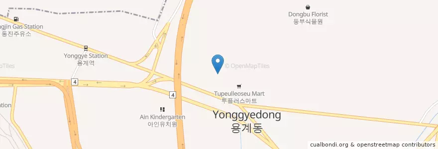 Mapa de ubicacion de 안심2동 주민센터 en 대한민국, 대구, 동구, 안심동.
