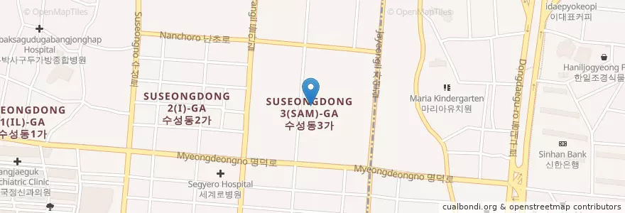 Mapa de ubicacion de 수성23동주민센터 en Südkorea, Daegu, Suseong-Gu, 수성동.