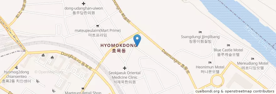 Mapa de ubicacion de 효목1동주민센터 en Coreia Do Sul, Daegu, 동구, 효목동, 효목동.