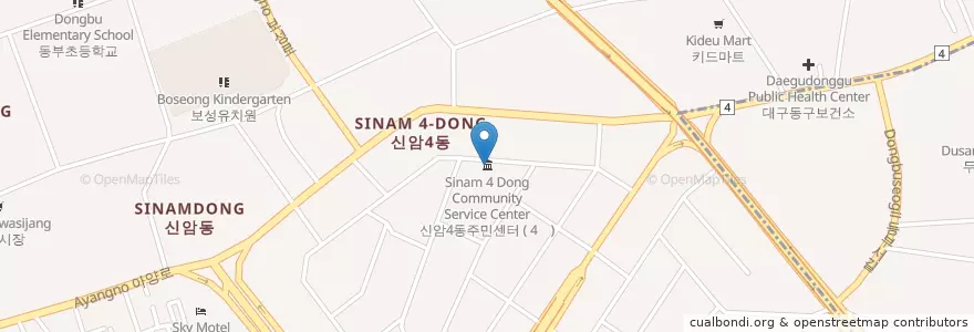 Mapa de ubicacion de 신암4동주민센터 en 대한민국, 대구, 동구, 신암동.