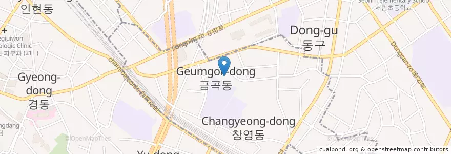 Mapa de ubicacion de 금창동주민센터 en 대한민국, 인천, 동구, 금곡동.