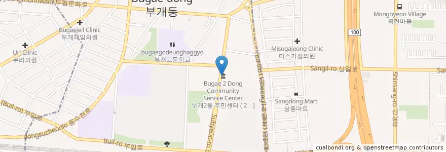 Mapa de ubicacion de 부개2동 주민센터 en Korea Selatan, 인천, 부평구, 부개동.