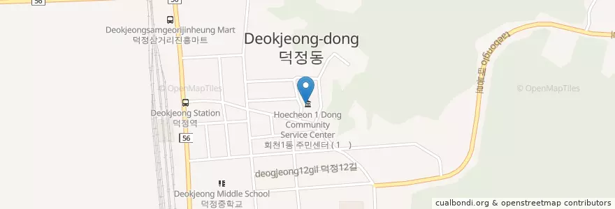 Mapa de ubicacion de 회천1동주민센터 en Республика Корея, Кёнгидо, 양주시.