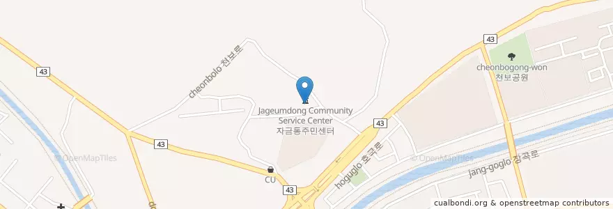 Mapa de ubicacion de 자금동주민센터 en Korea Selatan, Gyeonggi, 의정부시.