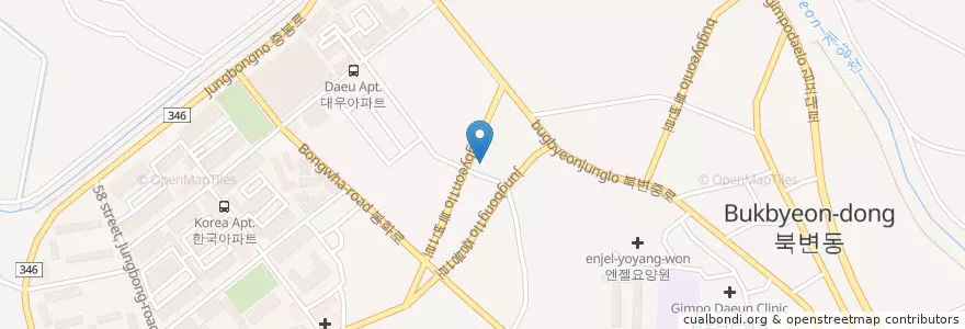 Mapa de ubicacion de 김포1동주민센터 en 大韓民国, 京畿道, 金浦市.