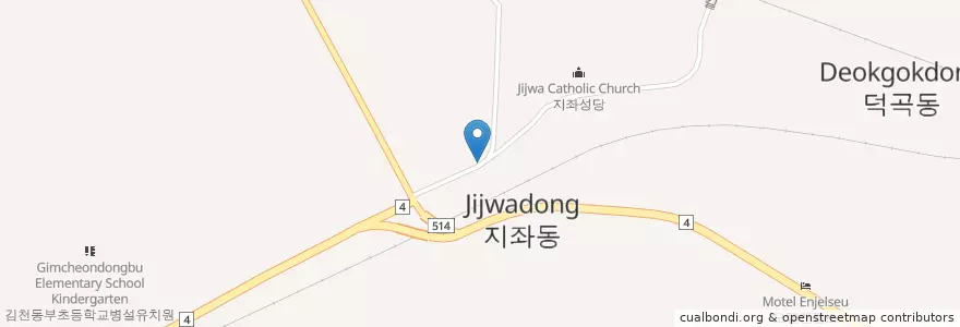 Mapa de ubicacion de 지좌동 주민센터 en كوريا الجنوبية, 경상북도, 김천시.