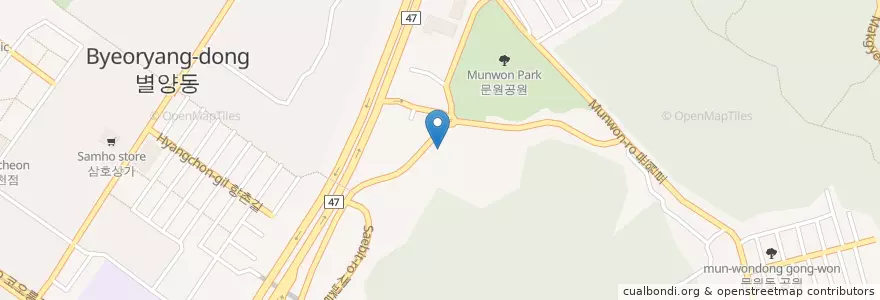 Mapa de ubicacion de 문원동주민센터 en Республика Корея, Кёнгидо, 과천시.