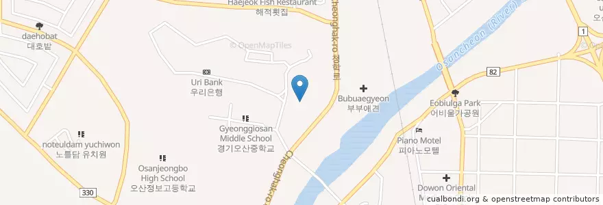 Mapa de ubicacion de 남촌동주민센터 en Korea Selatan, Gyeonggi, 오산시.