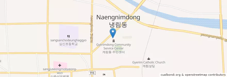 Mapa de ubicacion de 계림동주민센터 en Coreia Do Sul, Gyeongsang Do Norte, 상주시.