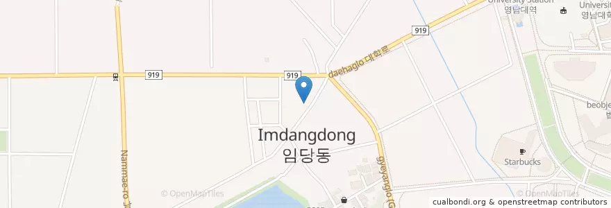 Mapa de ubicacion de 북부동 주민센터 en 대한민국, 경상북도, 경산시, 북부동.
