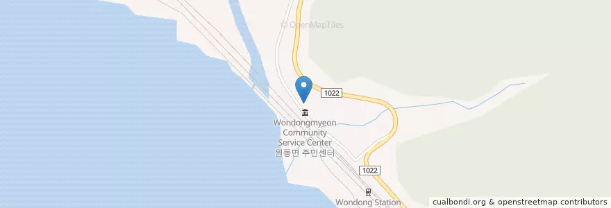 Mapa de ubicacion de Wondongmyeon Community Service Center en South Korea, Gyeongsangnam-Do, Yangsan-Si.