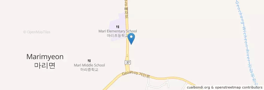 Mapa de ubicacion de 마리면 주민센터 en 韩国/南韓, 庆尚南道, 居昌郡.