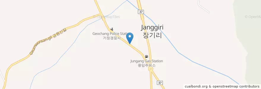 Mapa de ubicacion de 위천면 주민센터 en Güney Kore, 경상남도, 거창군.