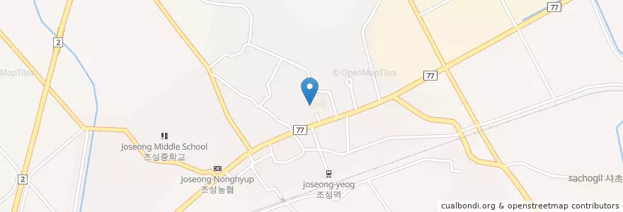 Mapa de ubicacion de 조성면 주민센터 en 대한민국, 전라남도, 보성군.