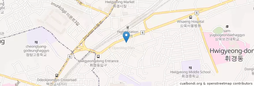 Mapa de ubicacion de 한영주유소 en Corée Du Sud, Séoul, 동대문구, 휘경2동.