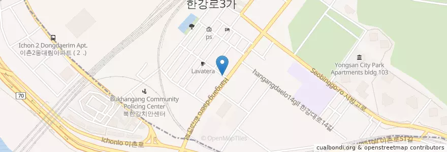 Mapa de ubicacion de 용일주유소 en 대한민국, 서울, 용산구.