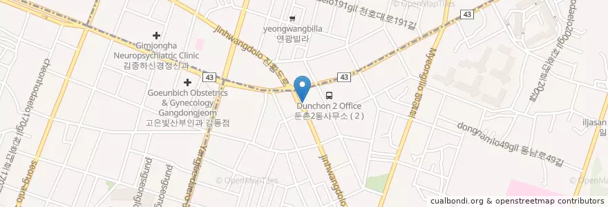 Mapa de ubicacion de 길동주유소 en Zuid-Korea, Seoel, 강동구, 둔촌동, 둔촌2동.