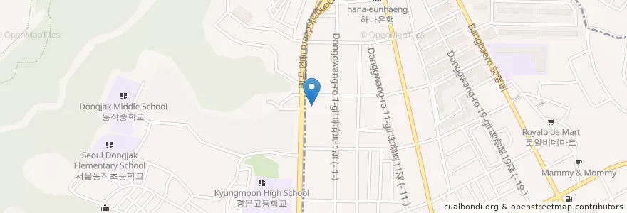 Mapa de ubicacion de 선천주유소;우리은행 en Korea Selatan, 서울, 서초구, 사당2동.