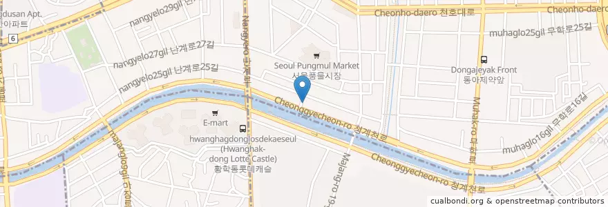 Mapa de ubicacion de 능주주유소 en Corea Del Sur, Seúl, 성동구.