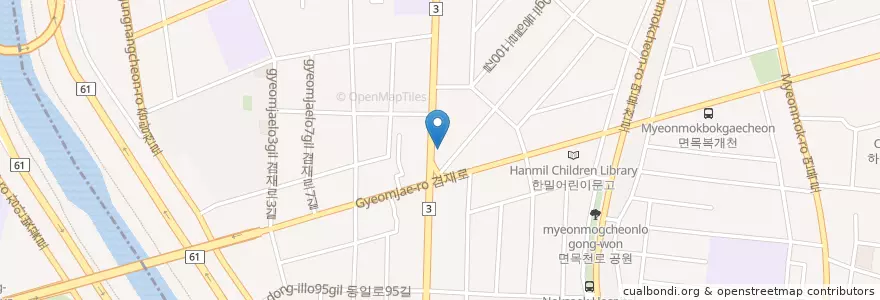 Mapa de ubicacion de 대창주유소 en Coreia Do Sul, Seul, 면목2동.