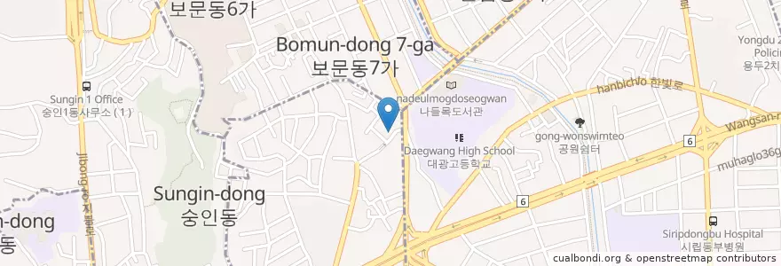 Mapa de ubicacion de 보문주유소 en Corea Del Sud, Seul.