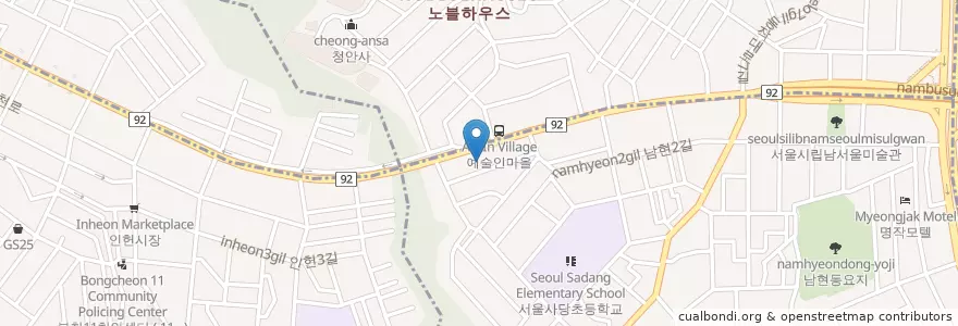 Mapa de ubicacion de 남현주유소 en Güney Kore, Seul, 관악구, 남현동.