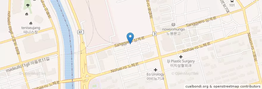 Mapa de ubicacion de 중계주유소 en Zuid-Korea, Seoel, 노원구.