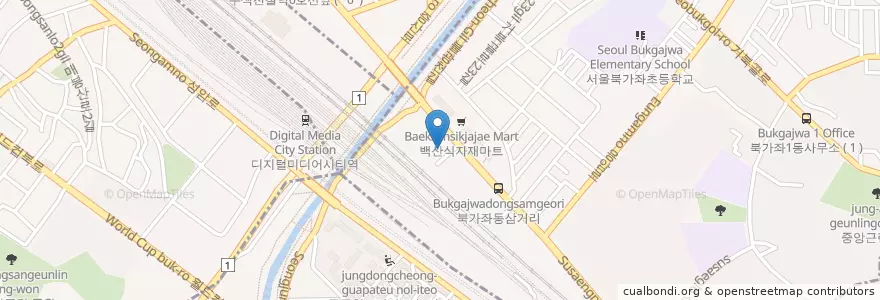 Mapa de ubicacion de 유풍주유소 en کره جنوبی, سئول, 마포구, 서대문구, 북가좌1동, 북가좌동.