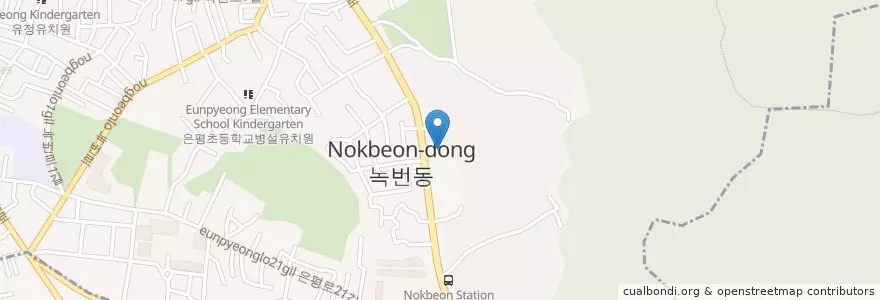 Mapa de ubicacion de 대성주유소 en Güney Kore, Seul, 은평구, 녹번동.