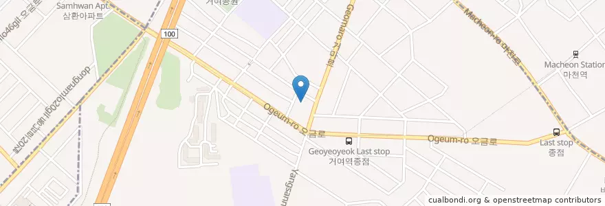 Mapa de ubicacion de 거여셀프주유소 en Республика Корея, Сеул, 송파구, 거여1동.