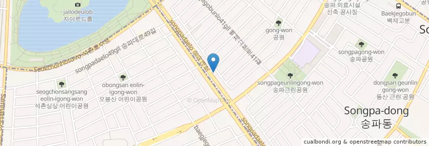 Mapa de ubicacion de Jamsil Gas Station en South Korea, Seoul, Songpa-Gu, Songpa 1(Il)-Dong.