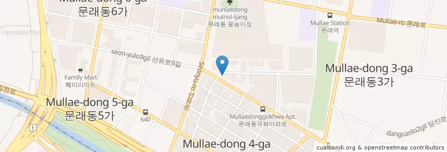 Mapa de ubicacion de 한일주유소 en 대한민국, 서울, 문래동.