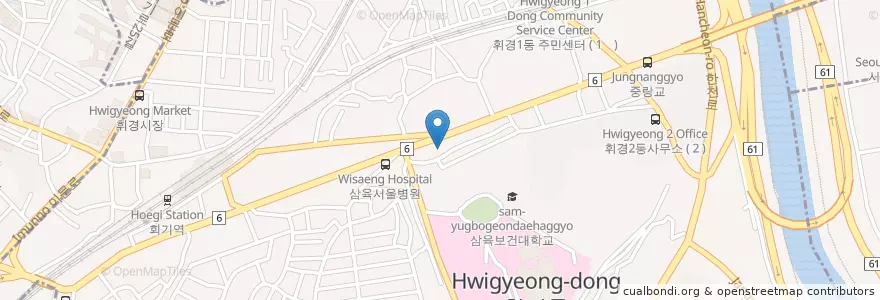 Mapa de ubicacion de 삼원주유소 en Республика Корея, Сеул, 동대문구, 휘경2동.
