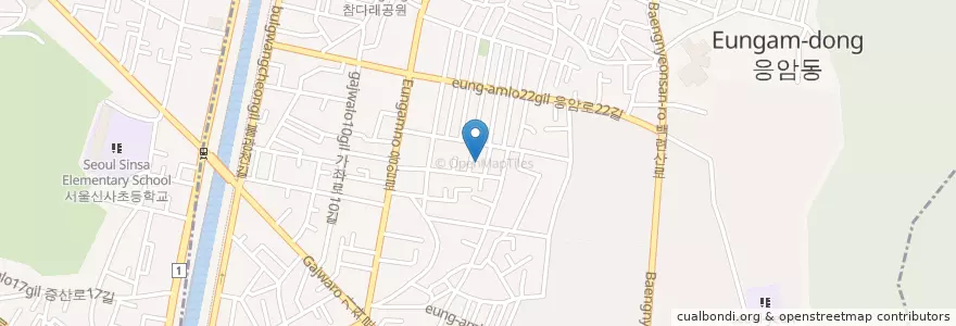Mapa de ubicacion de 원흥주유소 en Südkorea, Seoul, 은평구, 응암2동, 응암3동.