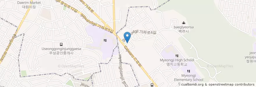 Mapa de ubicacion de 홍은주유소 en Korea Selatan, 서울, 서대문구, 홍은동, 홍은2동.