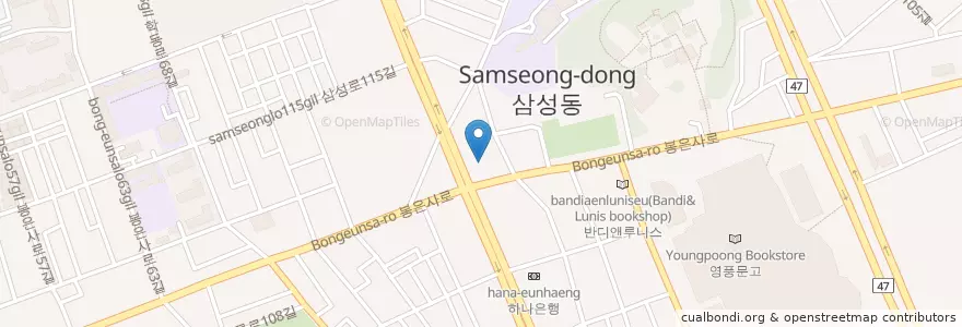 Mapa de ubicacion de 오천주유소 en Zuid-Korea, Seoel, 강남구, 삼성동, 삼성1동.