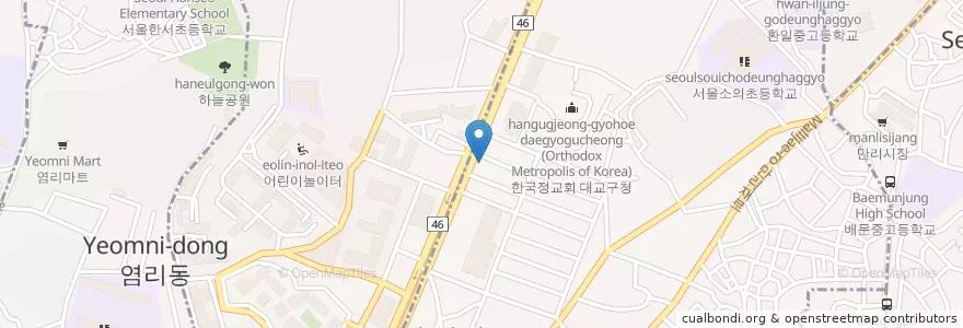 Mapa de ubicacion de 마포주유소 en Korea Selatan, 서울, 마포구, 공덕동, 아현동.