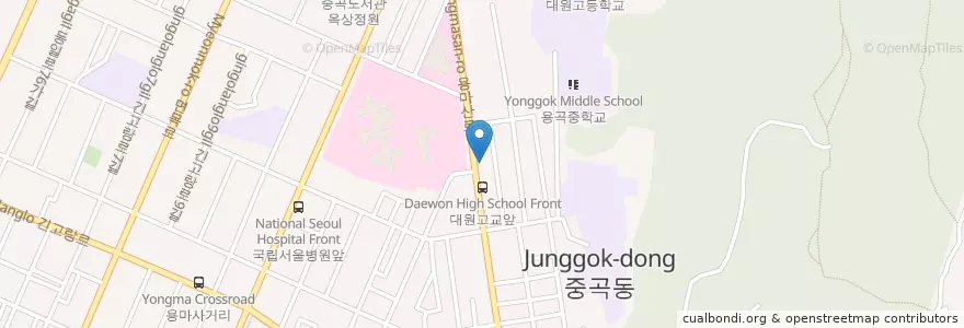 Mapa de ubicacion de 대원주유소 en Coreia Do Sul, Seul, 광진구.