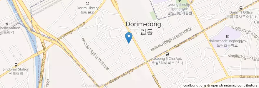 Mapa de ubicacion de 도림주유소 en Korea Selatan, 서울, 영등포구, 도림동.