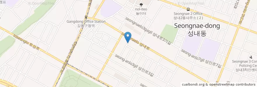 Mapa de ubicacion de 한미주유소 en Corée Du Sud, Séoul, 송파구, 성내동, 성내2동.