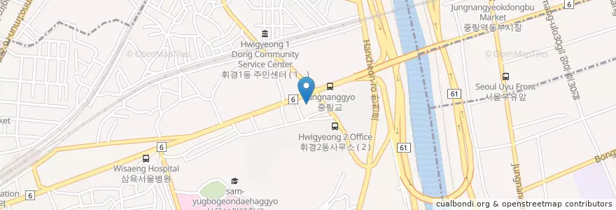Mapa de ubicacion de 휘경주유소 en Korea Selatan, 서울, 동대문구, 휘경2동.