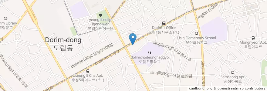 Mapa de ubicacion de 신풍주유소 en Corea Del Sud, Seul, 영등포구, 도림동, 신길3동.