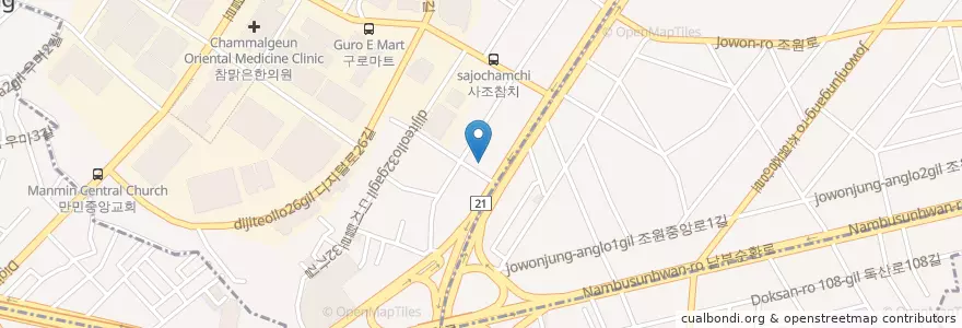 Mapa de ubicacion de 남부주유소 en Corée Du Sud, Séoul, 금천구.