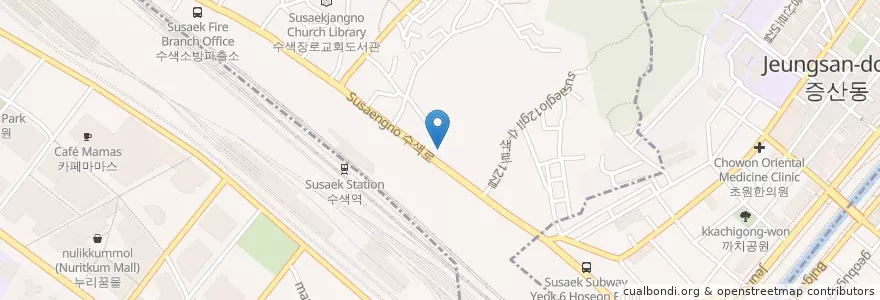 Mapa de ubicacion de 수색주유소 en 대한민국, 서울, 마포구, 은평구, 수색동.