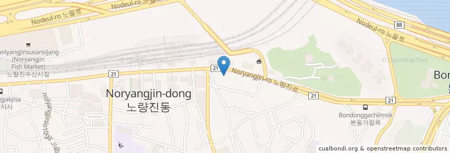 Mapa de ubicacion de 대성주유소 en 대한민국, 서울, 노량진1동.