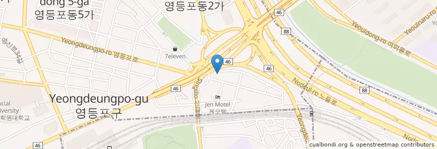 Mapa de ubicacion de 영등포주유소 en کره جنوبی, سئول, 영등포구, 영등포동.