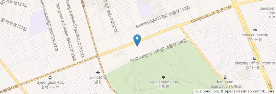 Mapa de ubicacion de 넉넉칸주유소 en Corea Del Sud, Seul, 강남구, 삼성동, 삼성2동.