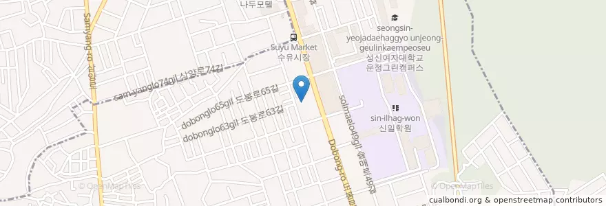 Mapa de ubicacion de 도봉로주유소 en Corée Du Sud, Séoul, 강북구, 미아동.