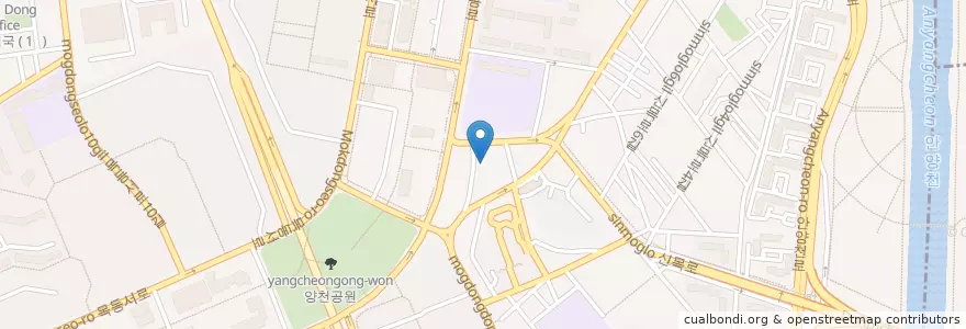 Mapa de ubicacion de 직영 신목동셀프주유소 en Corée Du Sud, Séoul, 양천구, 신정2동, 신정6동.