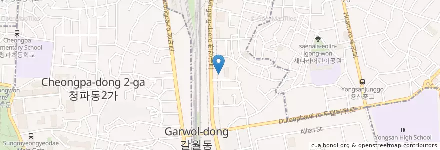 Mapa de ubicacion de Galwoldong Gas Station en South Korea, Seoul, Yongsan-Gu.